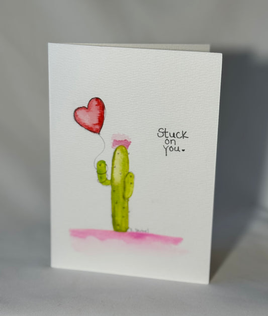 Stuck On You Valentines day card